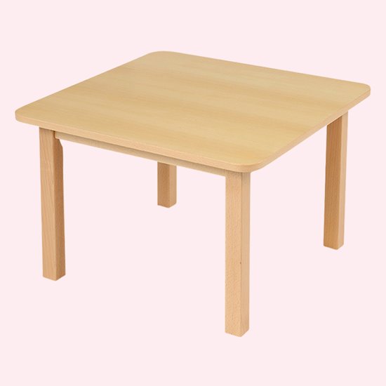 Square beech veneer table