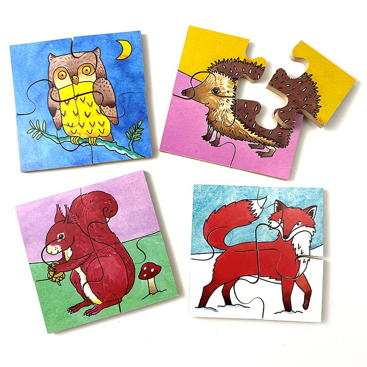 Set of 4 wildlife jigsaws