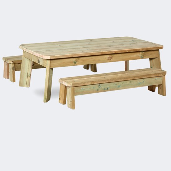 Wooden bench and table set