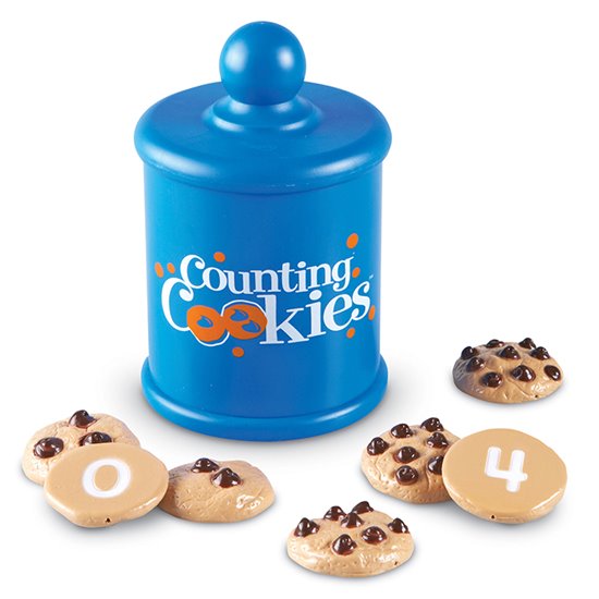 Plastic numbered cookies set with cookie jar