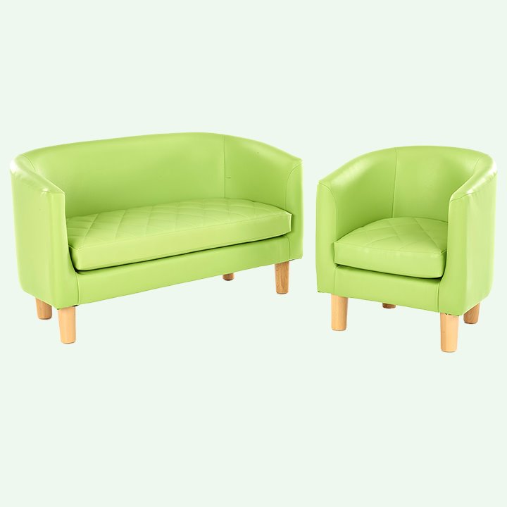 Green sofa and chair