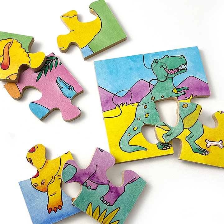 Colourful dinosaur jigsaw