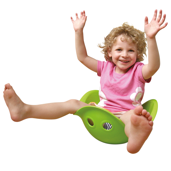 Green sit in plastic bilibo