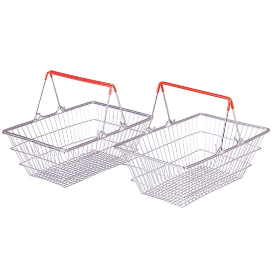 Set of 2 metal shopping baskets