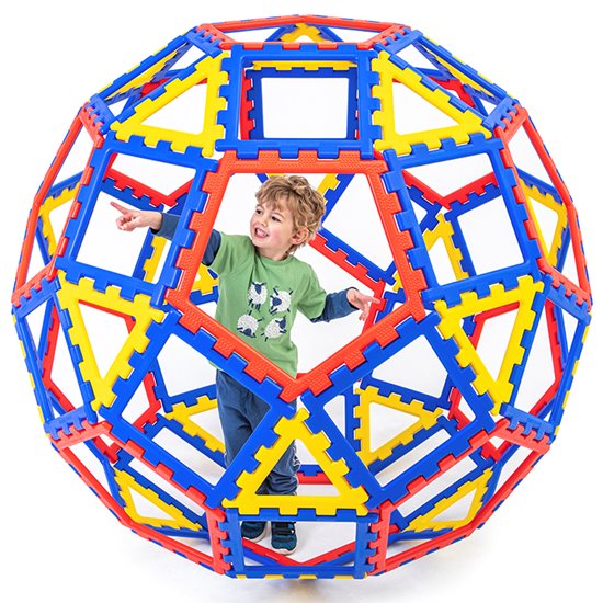 Large ball made from geometric shapes