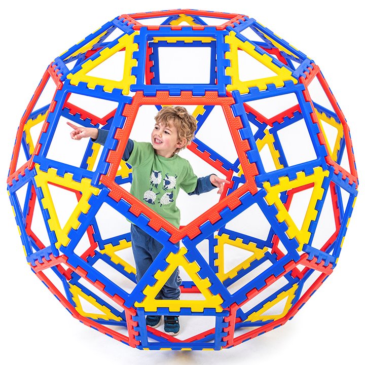 Large ball made from geometric shapes