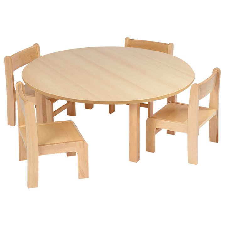 Chair Saver Set Round Wood Effect Top