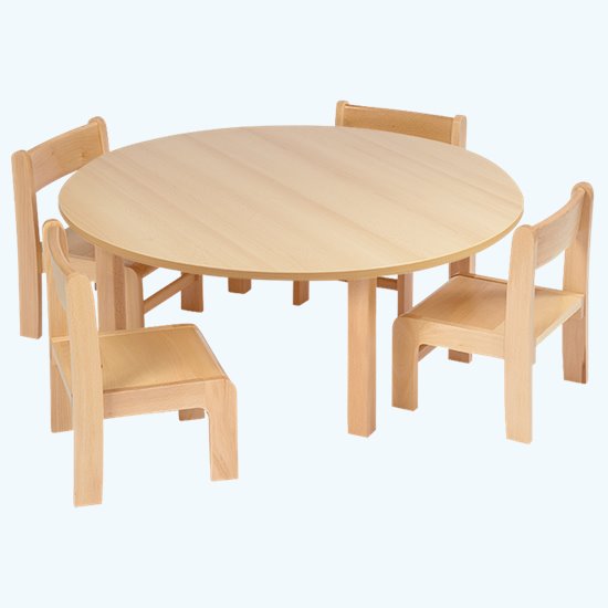 Chair Saver Set Round Wood Effect Top