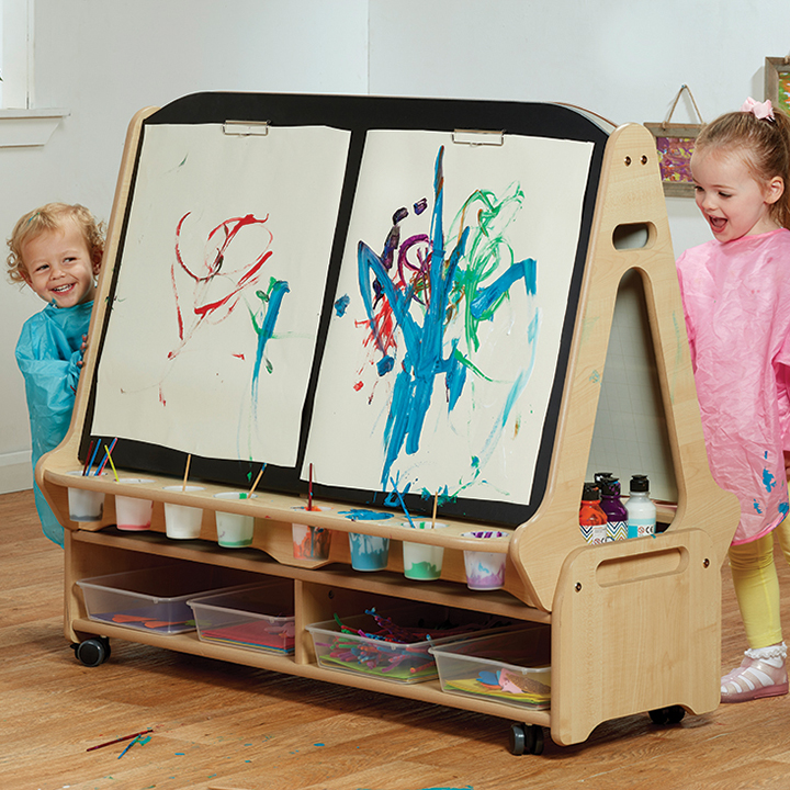 Easel ChalkWhiteboardon stand for 4 children