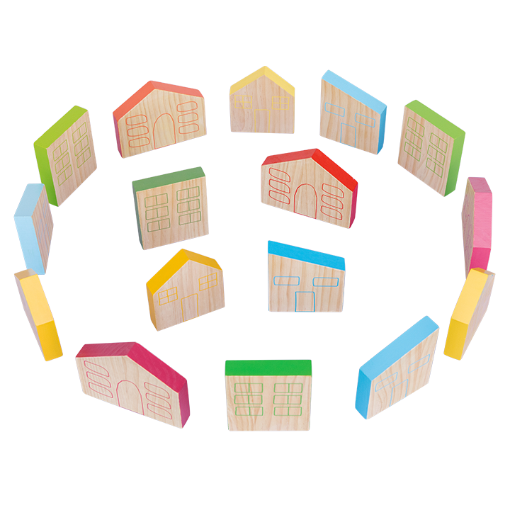 Small word play houses - set of 16