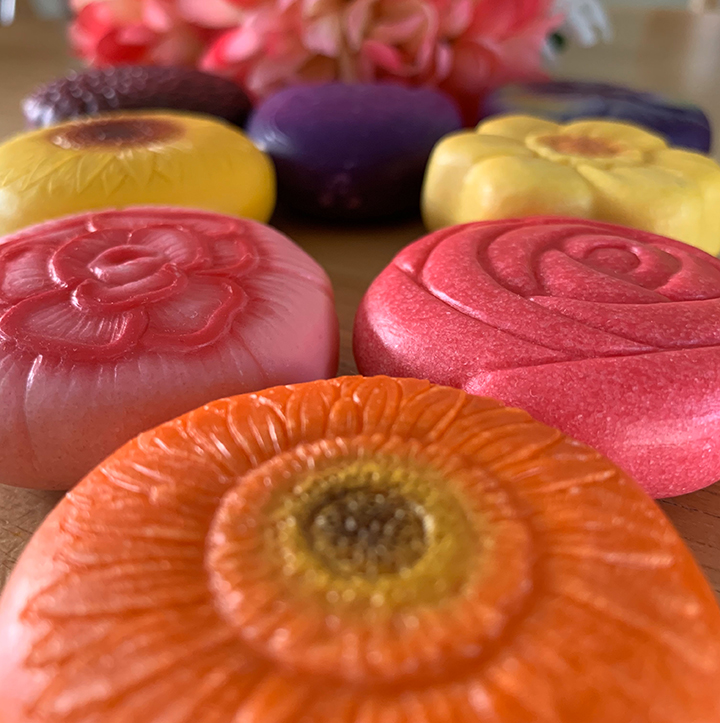 Close up flower stones