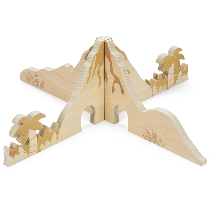 Volcano scene that simply slots together