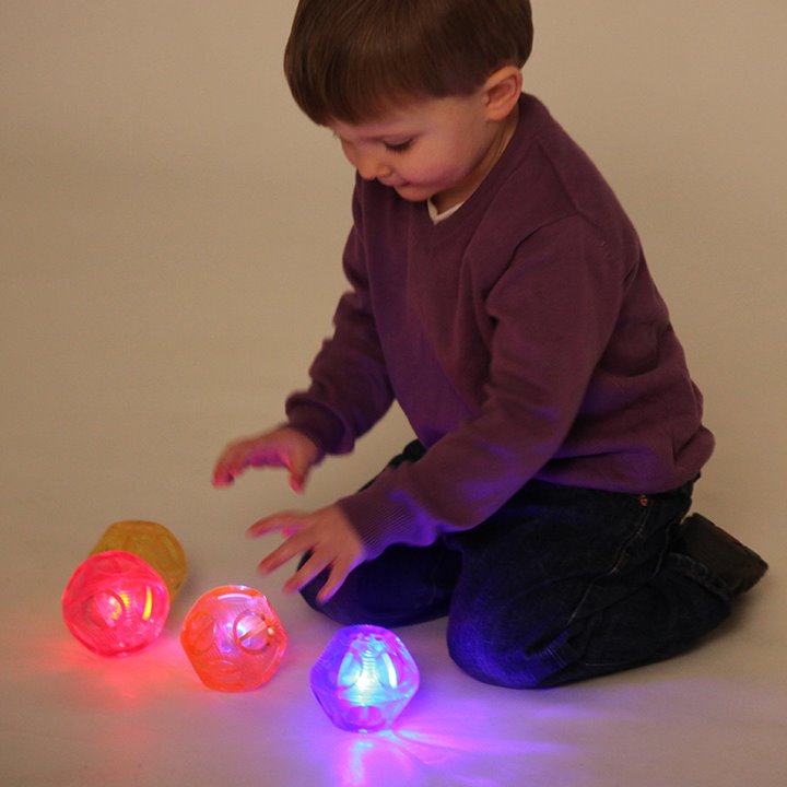 Playing with colourful light balls