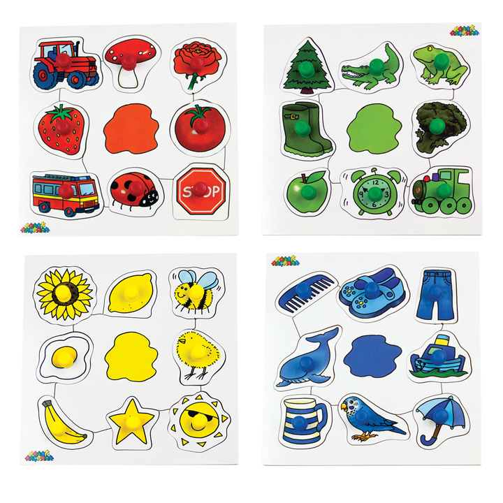 Set of 4 colour peg puzzles