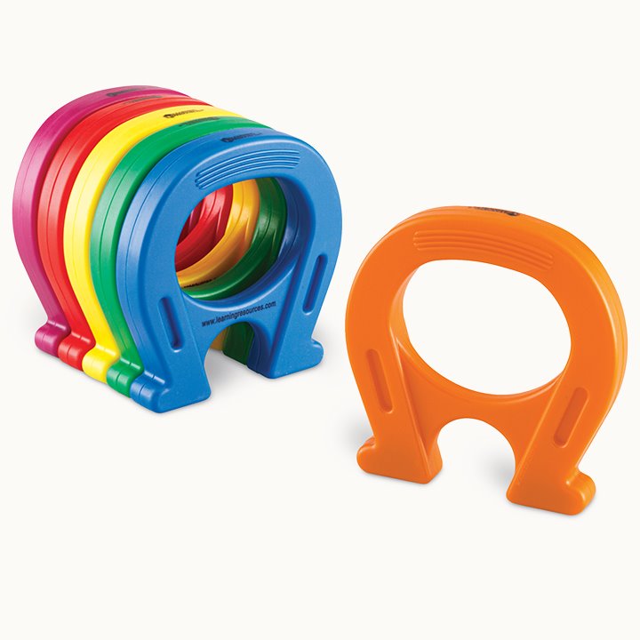 Set of 6 coloured horseshoe magnets