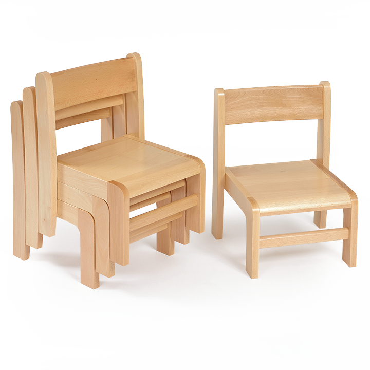 Stack of beech chairs