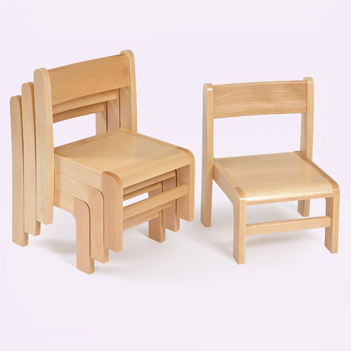 Stack of beech chairs