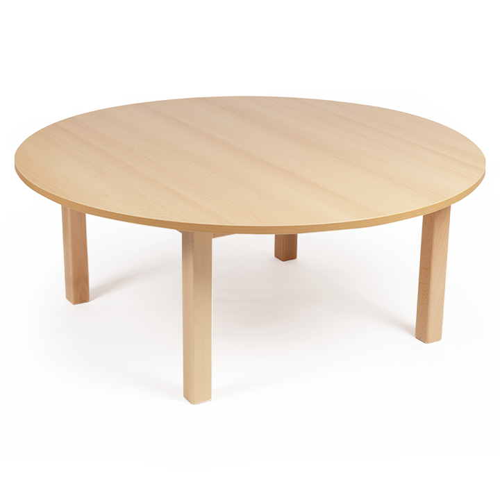 Round wood effect table