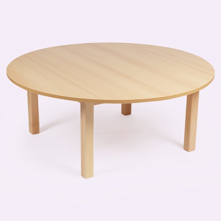 Round wood effect table