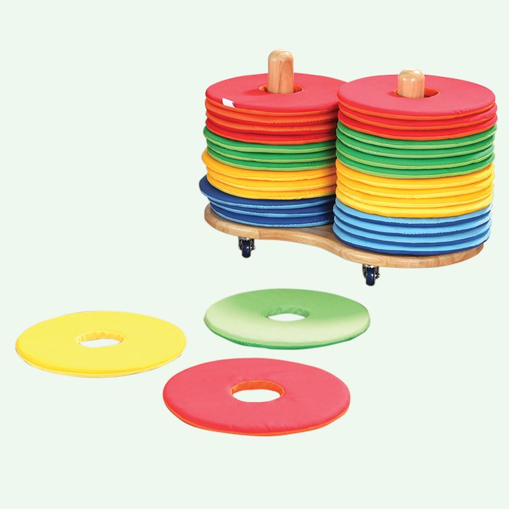 Trolley with round cushions