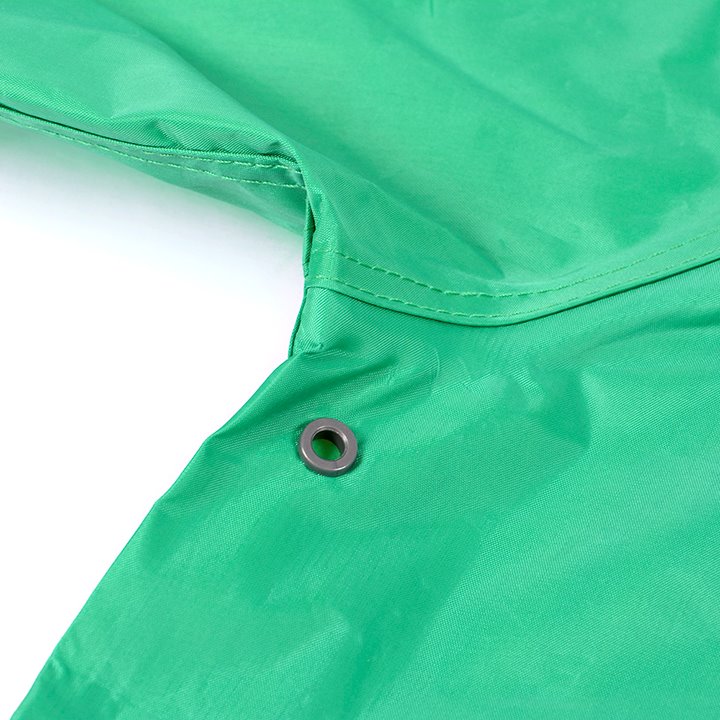 Underarm vent on green jacket