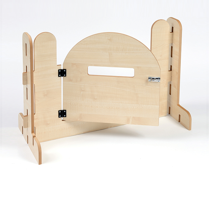 Indoor gate held open