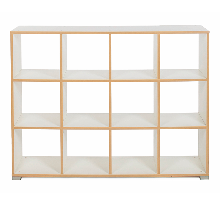 White Modern look backless cube storage