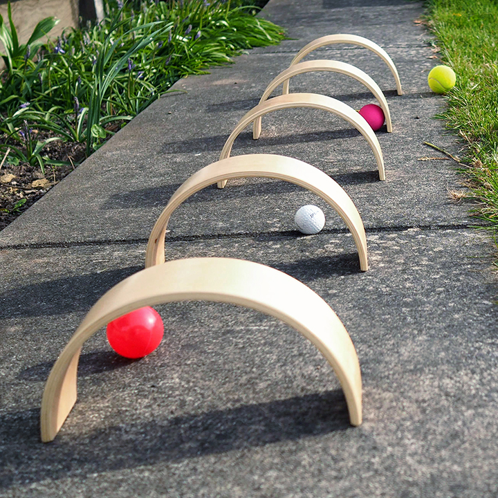 Plywood arches to creat games