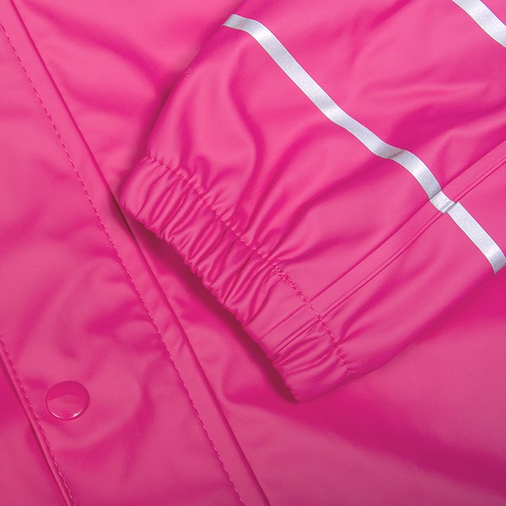 Pink waterproof jacket with reflective details