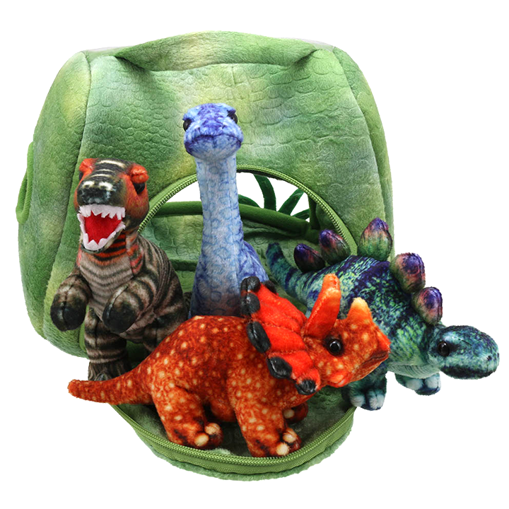 House and four dino finger puppets