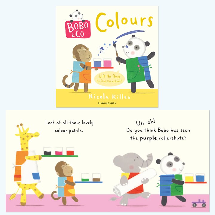 Front cover of board book on colours