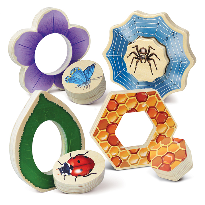 Set of 4 wooden nature puzzles