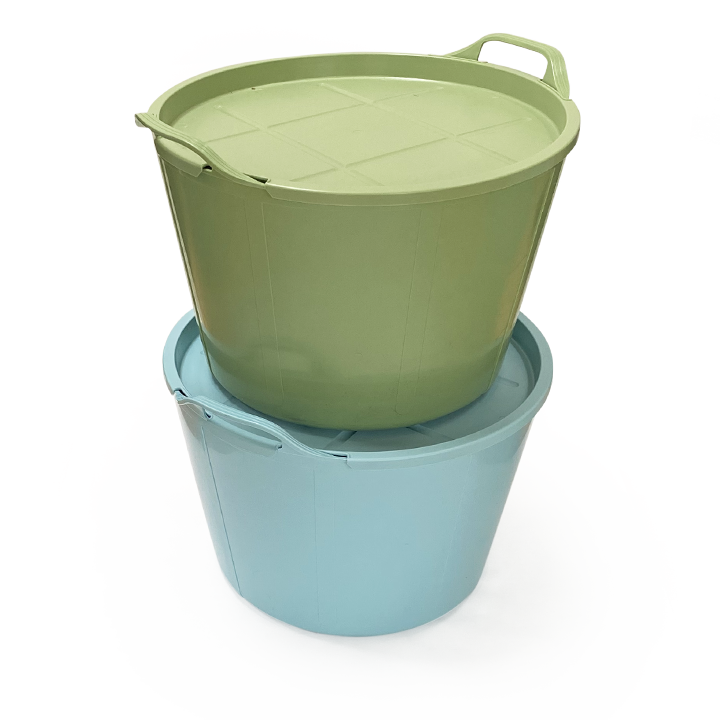 Large Sage Green or Duck Egg Blue Trugs and lids.