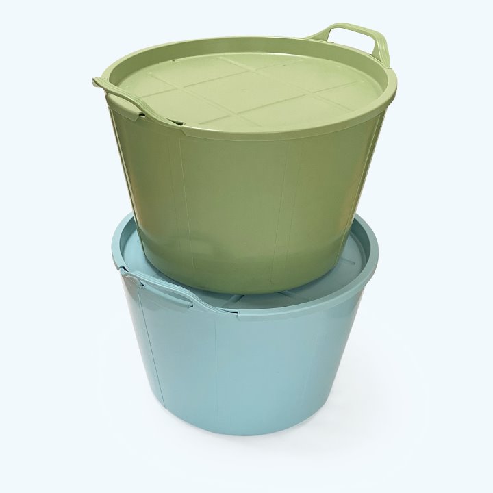 Large Sage Green or Duck Egg Blue Trugs and lids.