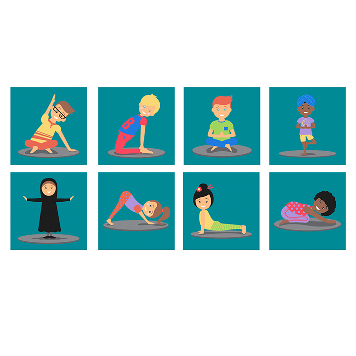 32 mats with yoga postions