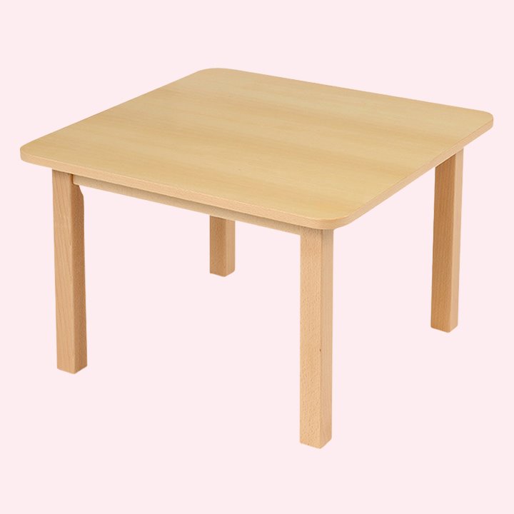 Square beech veneer table