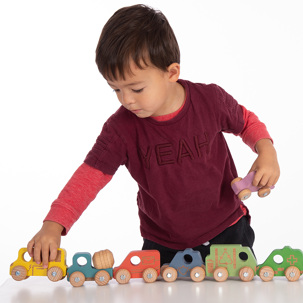 Rainbow Wooden Vehicles
