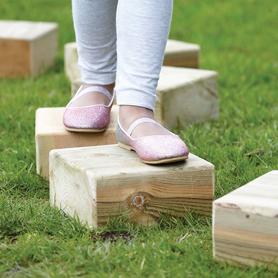Set of 4 wooden stepping blocks.