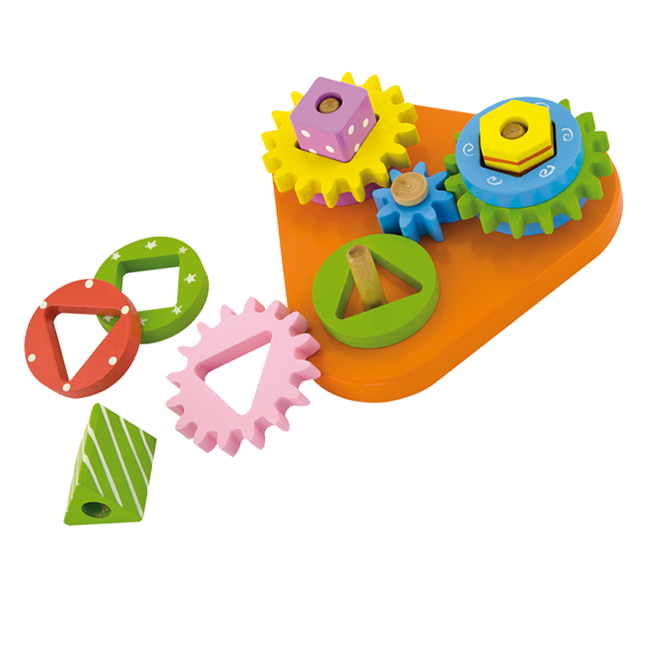 Puzzle board with gears