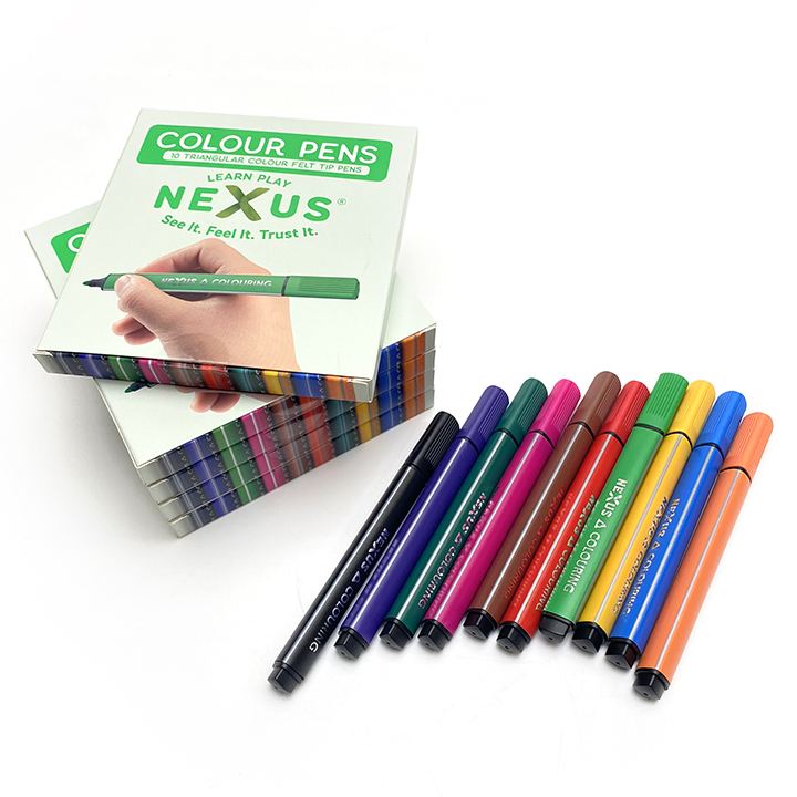 Five packs of 10 triangular pens