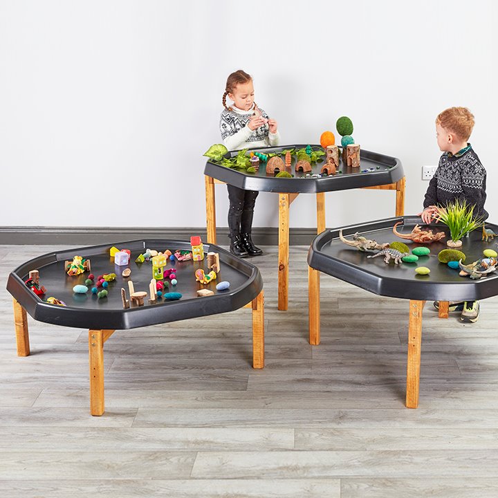 Wooden Tuff Tray Stands - set of 3 - Early Years Direct