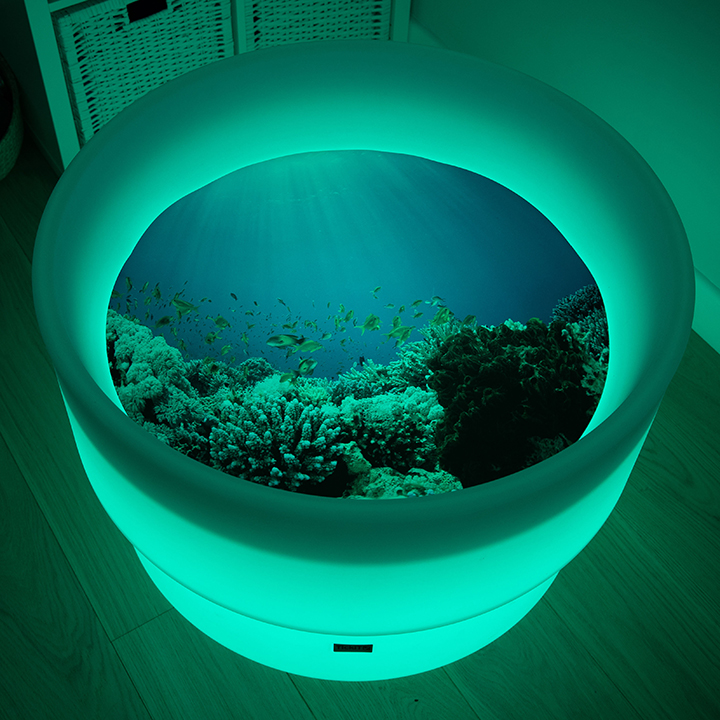 Sea life mat shown in light table