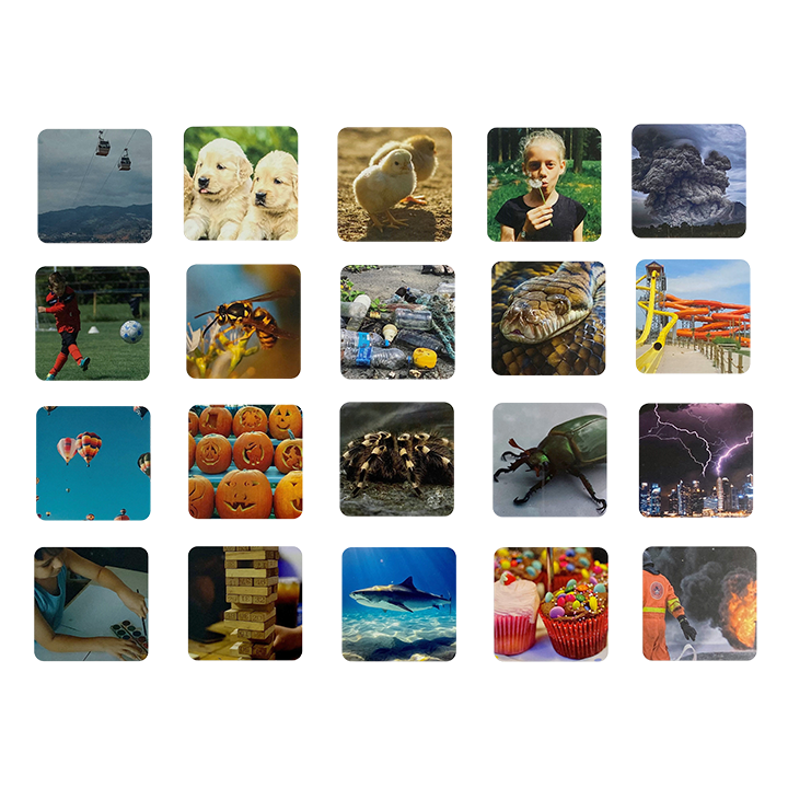 Cards for sorting into emotion bags