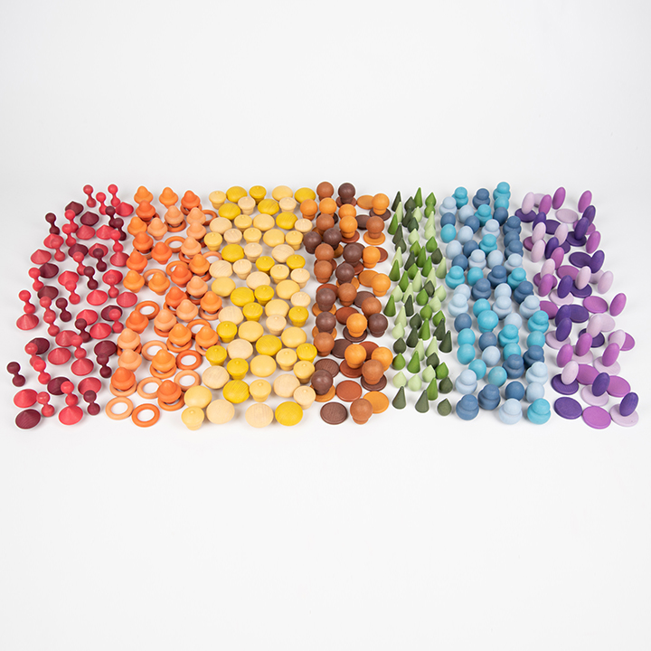 7 muted rainbow colours