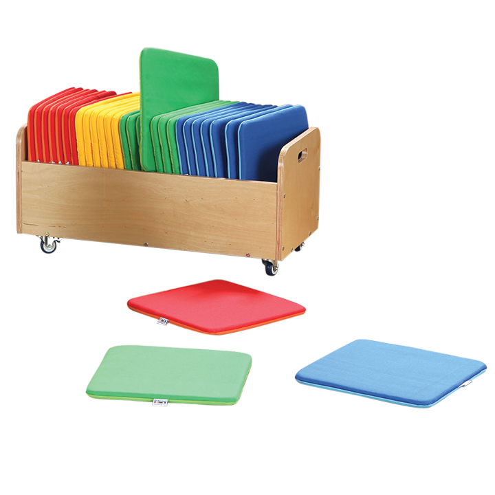 Trolley with square cushions