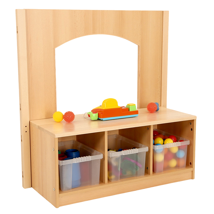 Window unit with storage bins