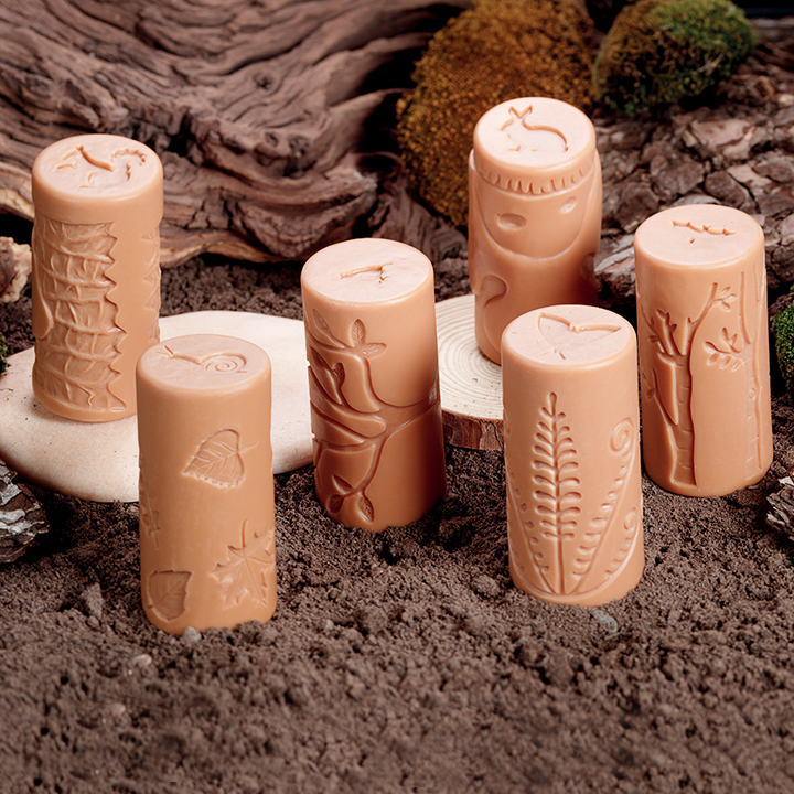 Set of 6 rollers and stamps