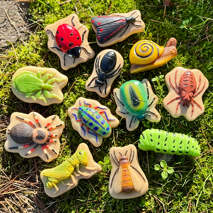 Set of 12 bug figurines