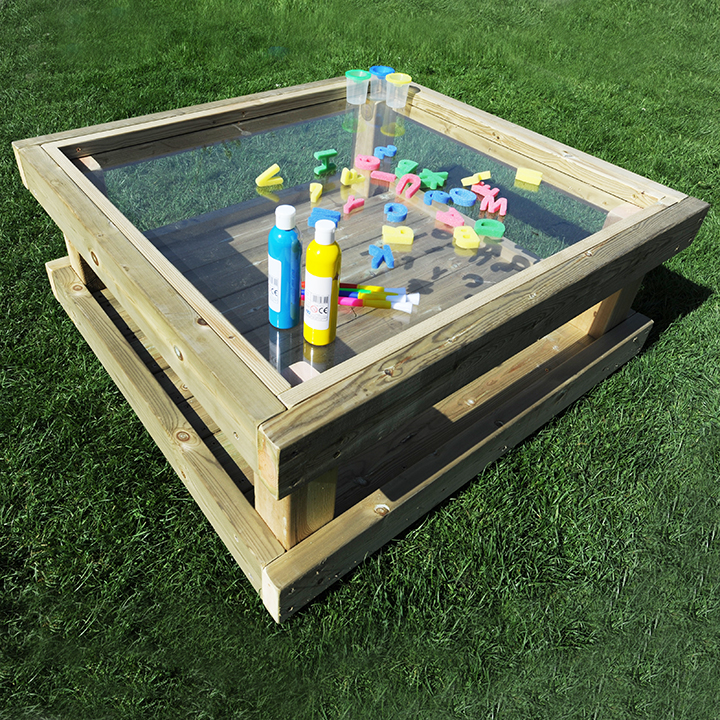 Wooden frame with clear top