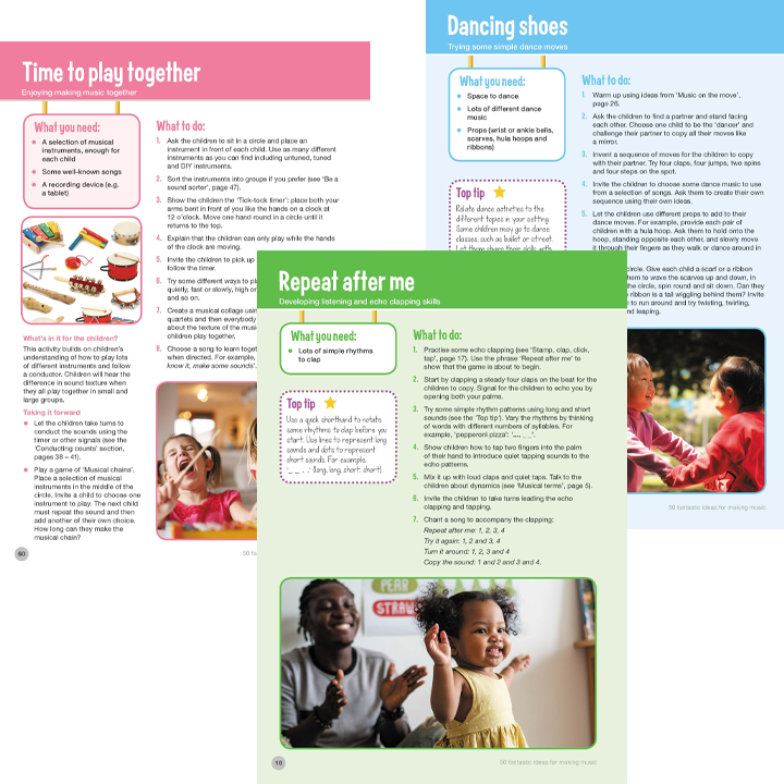 Example spreads form music ideas book